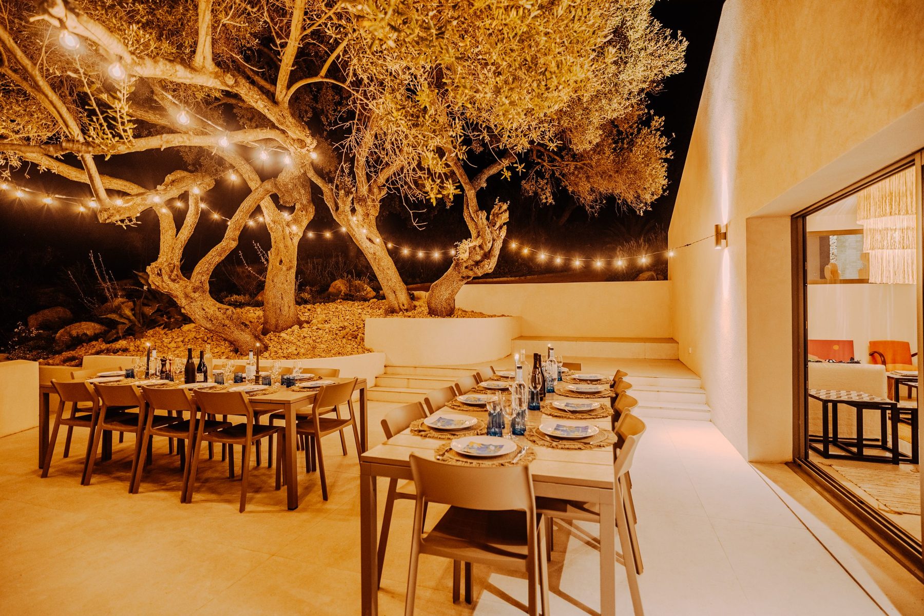 Terrasse d’oliviers d’une villa à Cargèse